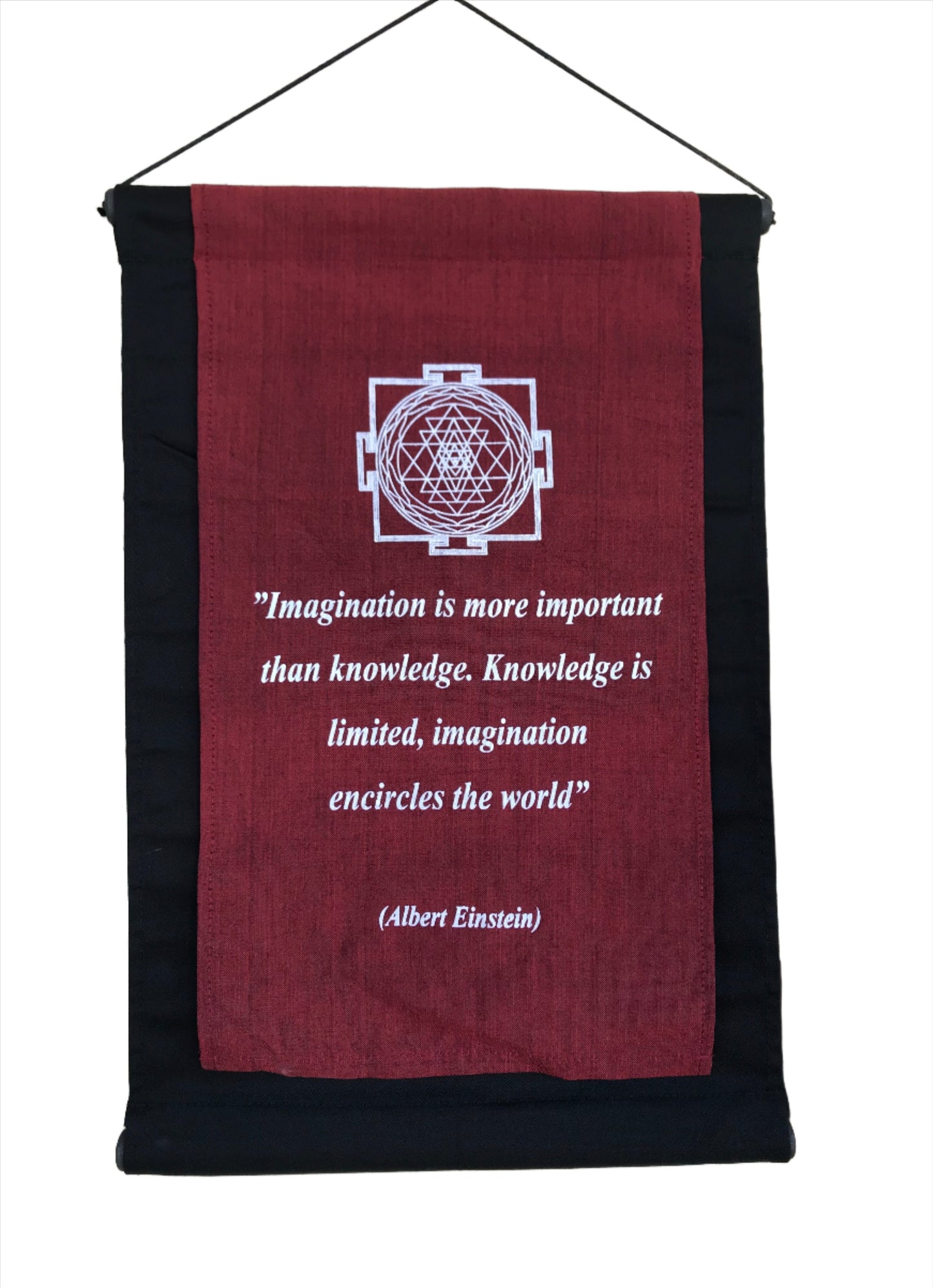 Hand Woven Ikat Imagination Einstein Quote Blessing Manifestation Banner