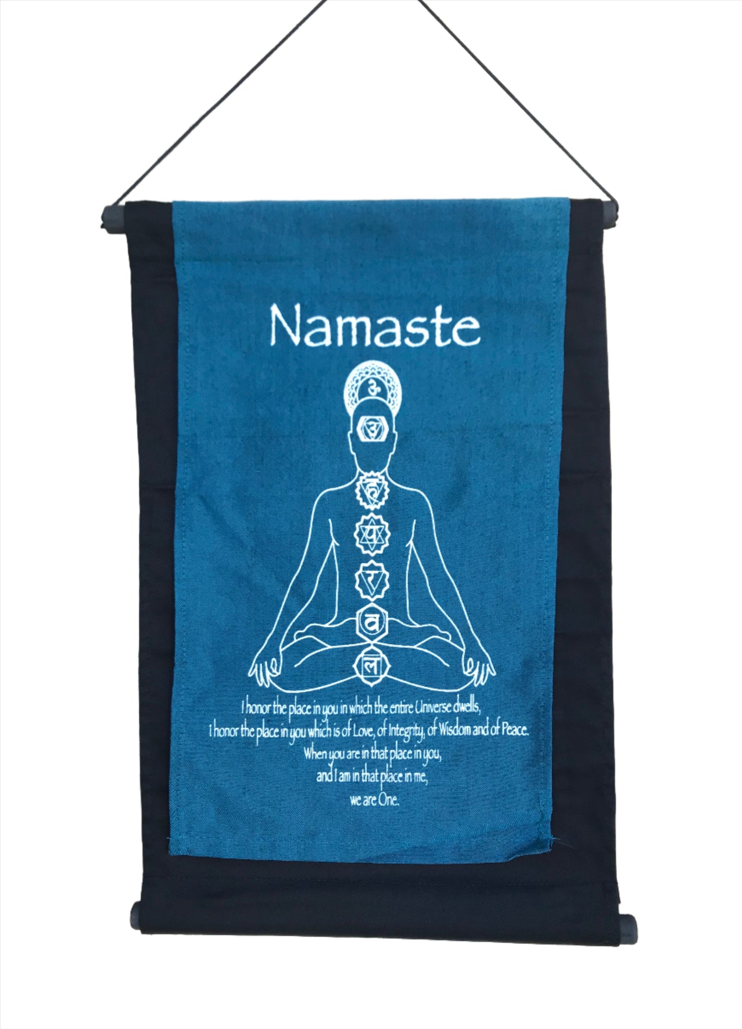 Hand Woven Ikat Namaste Chakra Blessing Manifestation Banner