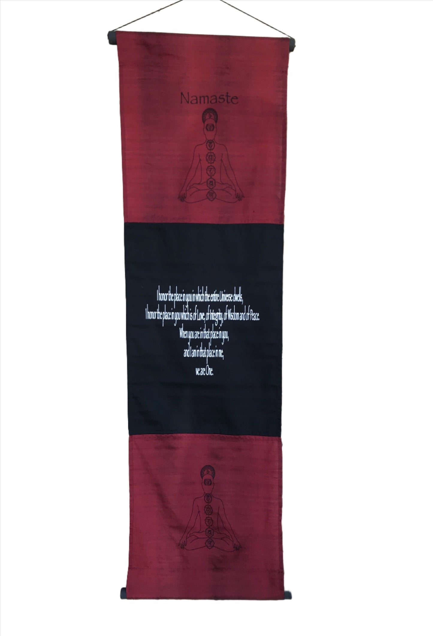 Hand Woven Ikat Namaste Chakra Blessing Manifestation Banner