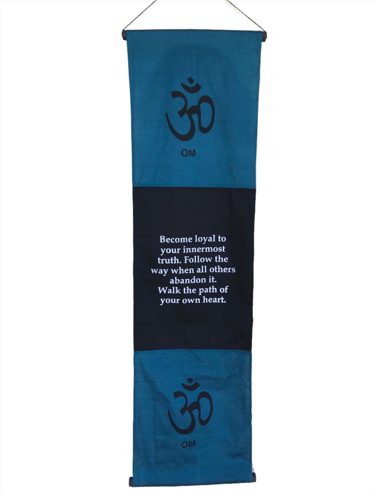 Hand Woven Ikat Om Blessing Manifestation Banner