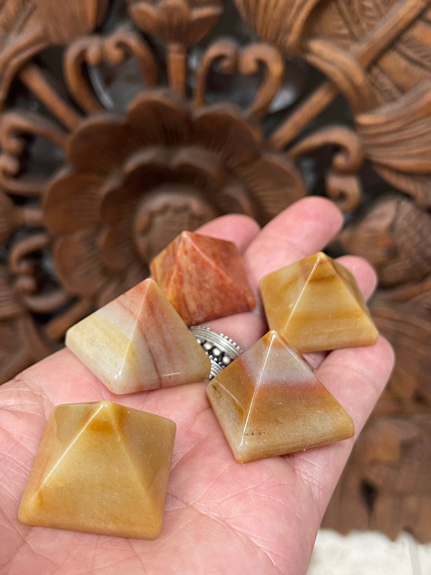 Golden Moonstone Pyramids