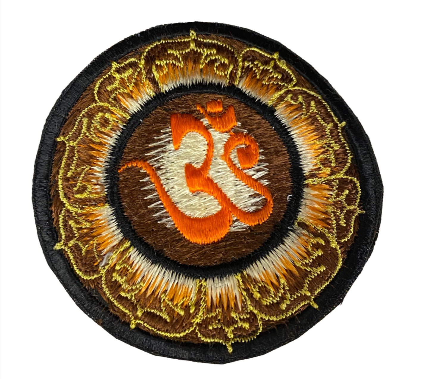 Handmade Browns & Golds Om Mandala Embroidered Patches