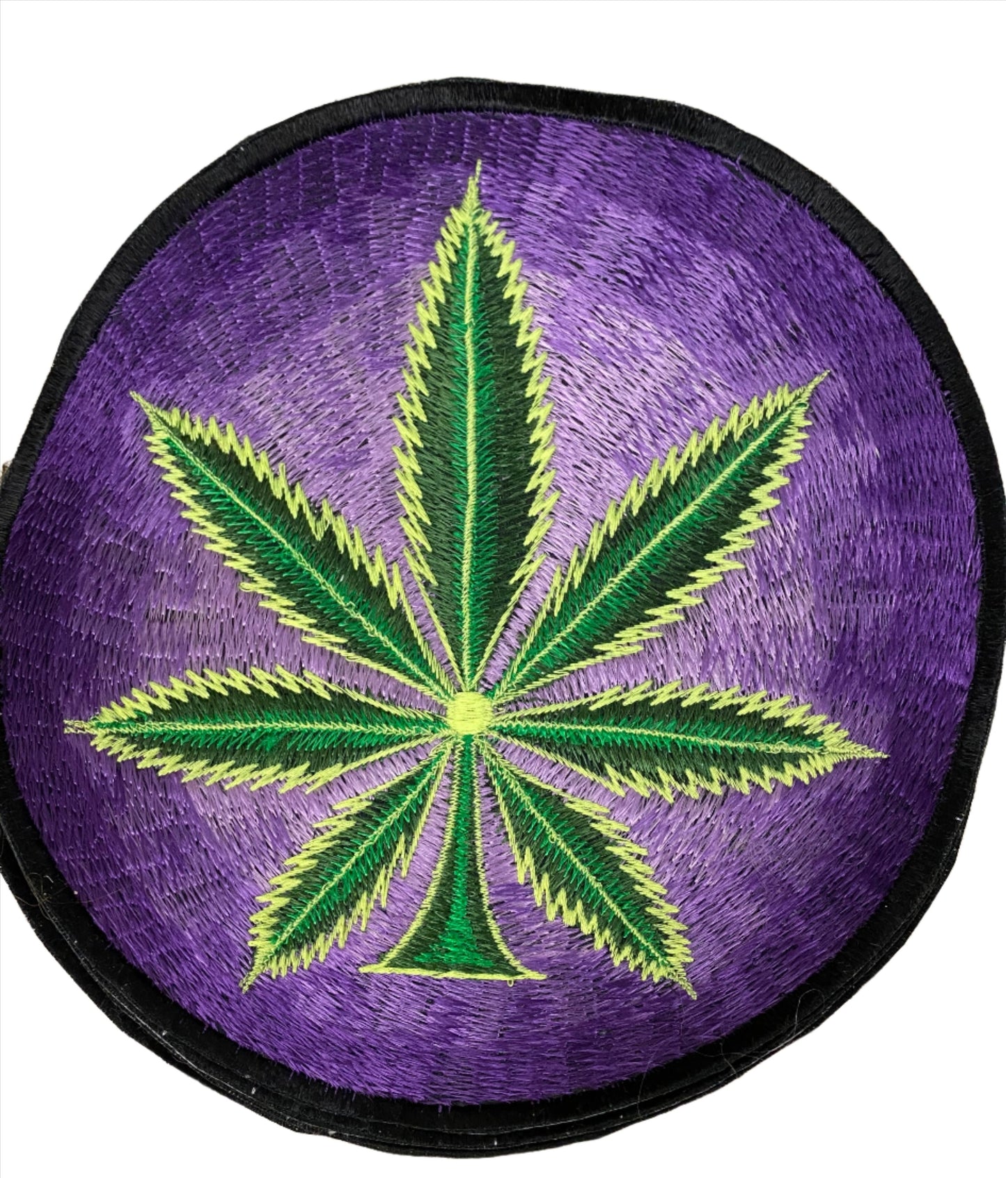 Handmade Embroidered Cannabis Leaf Patches