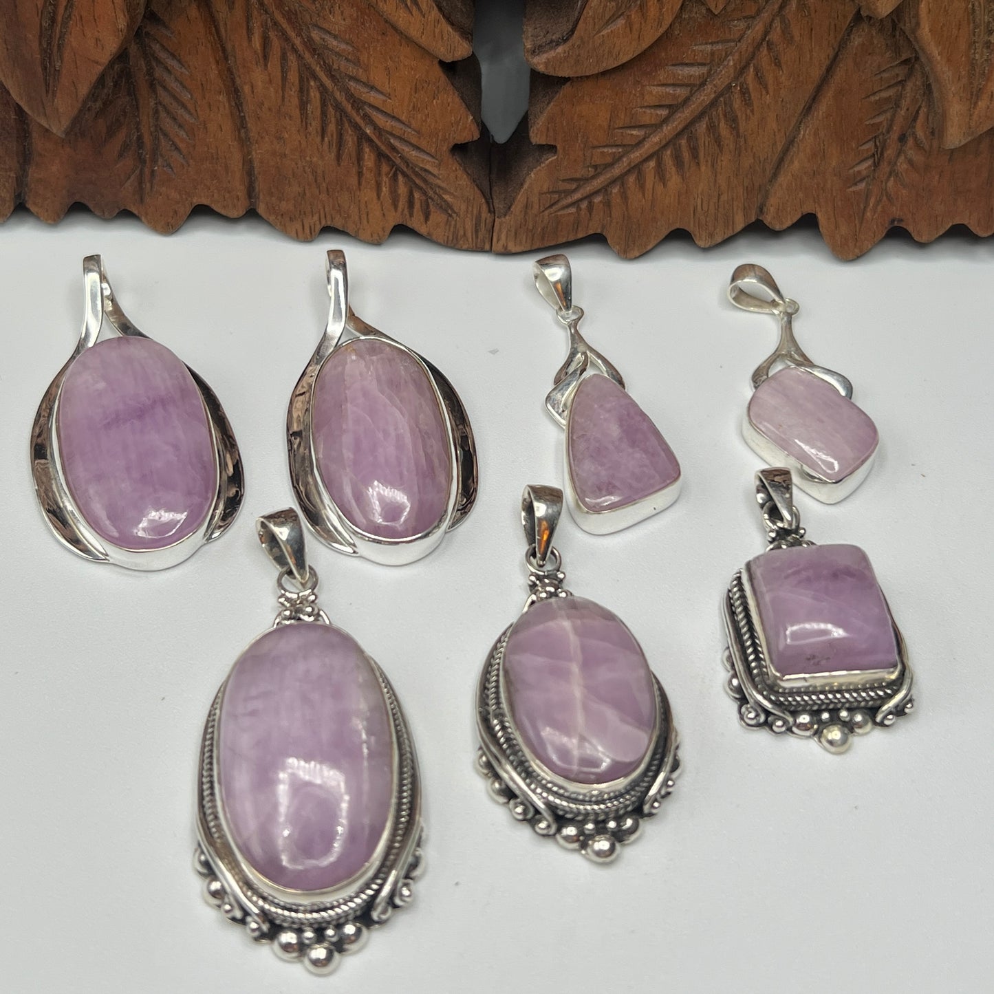 Large Stone Kunzite Pendants