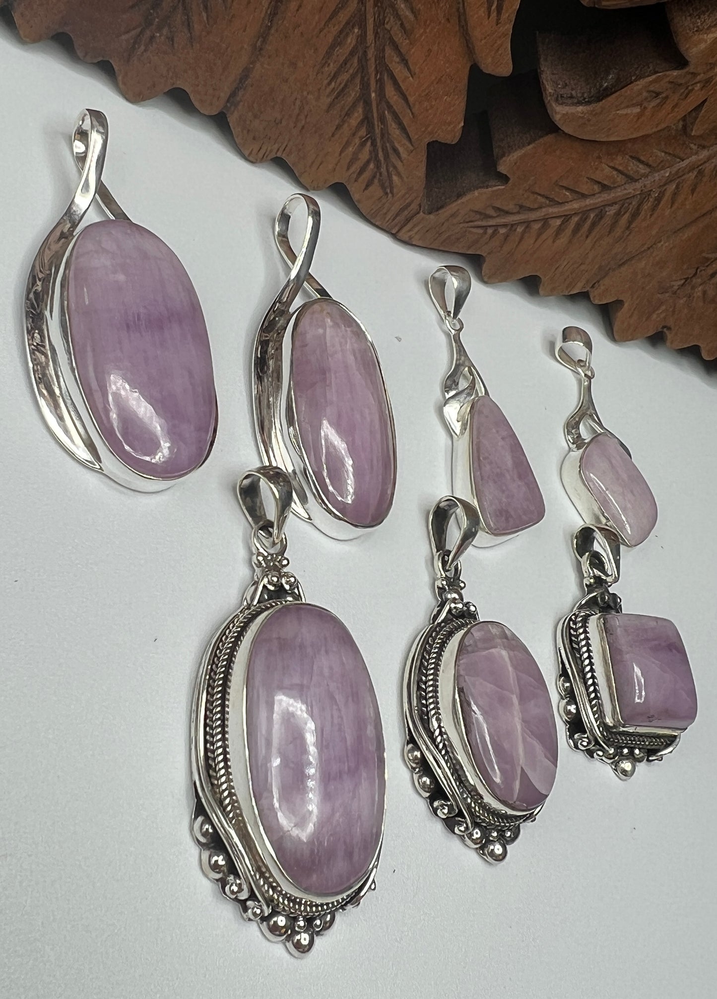 Large Stone Kunzite Pendants