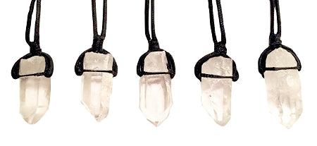Quartz Crystal Point Raw Stone Necklace