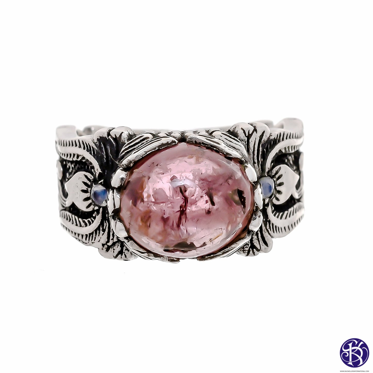 Sterling Silver Hand Carved Gemstone Ring - Available in 9 stones Up to Size 14!