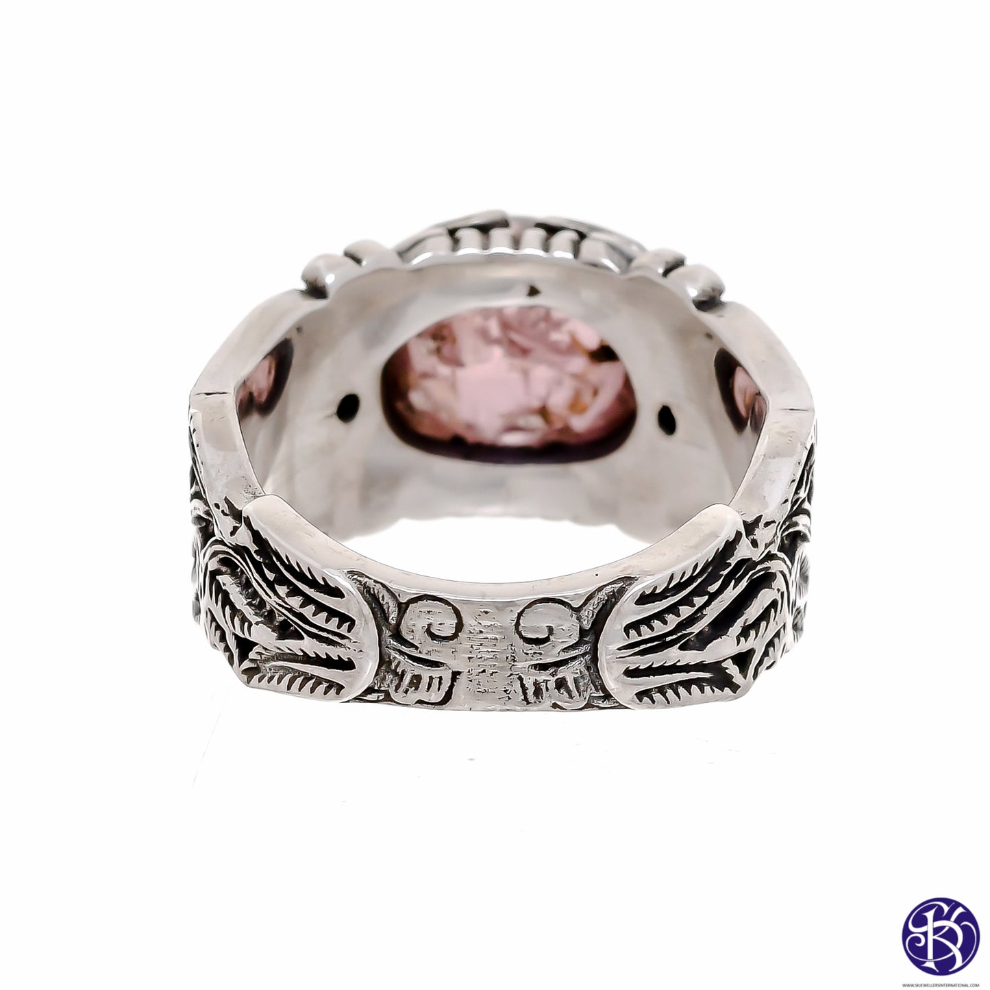Sterling Silver Hand Carved Gemstone Ring - Available in 9 stones Up to Size 14!