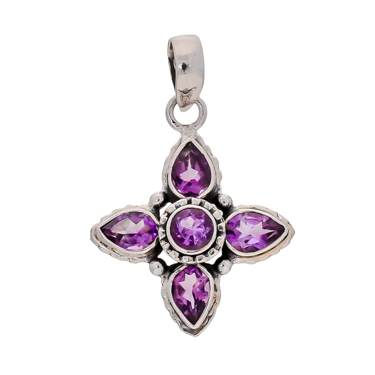 Sterling Five Stone Star Pendant - Available in 3 Stones
