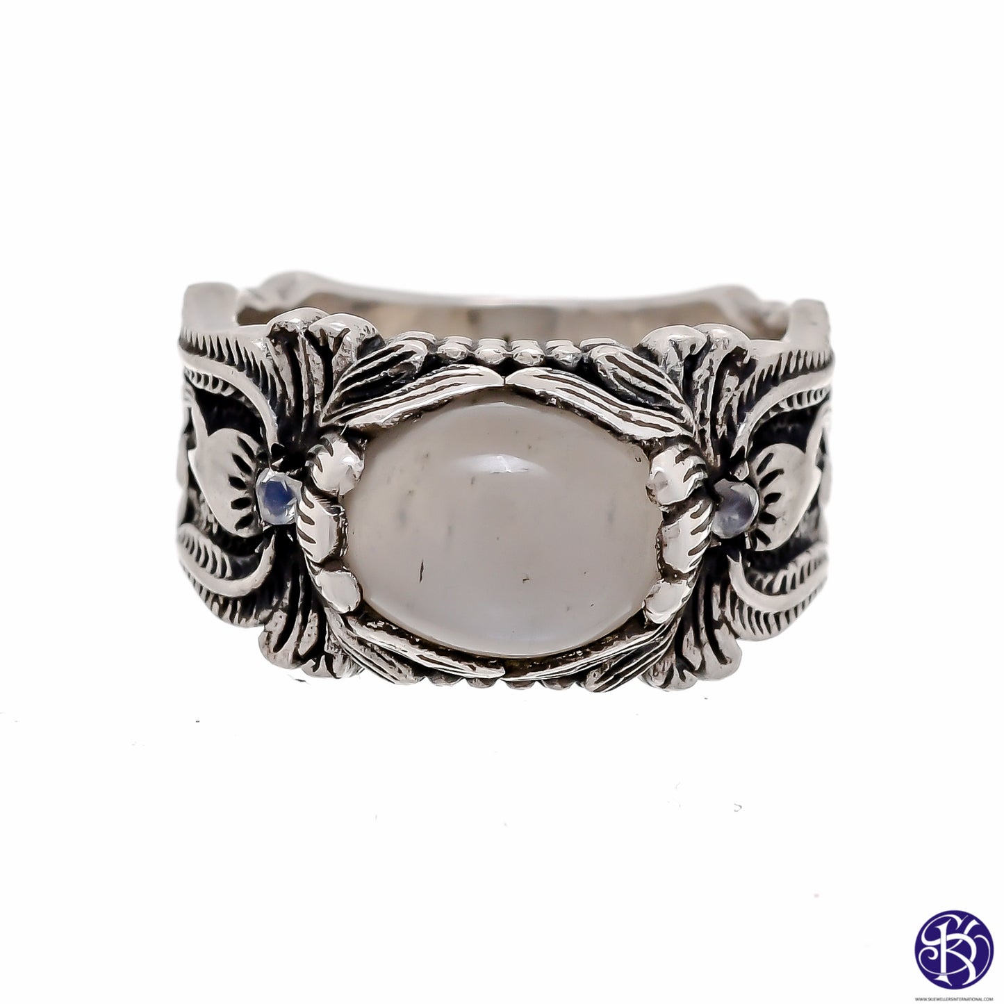 Sterling Silver Hand Carved Gemstone Ring - Available in 9 stones Up to Size 14!