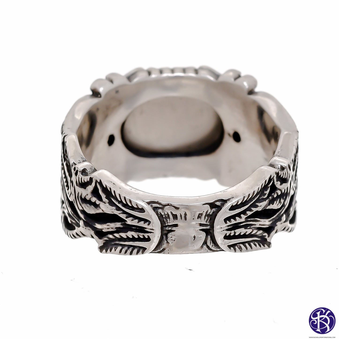 Sterling Silver Hand Carved Gemstone Ring - Available in 9 stones Up to Size 14!