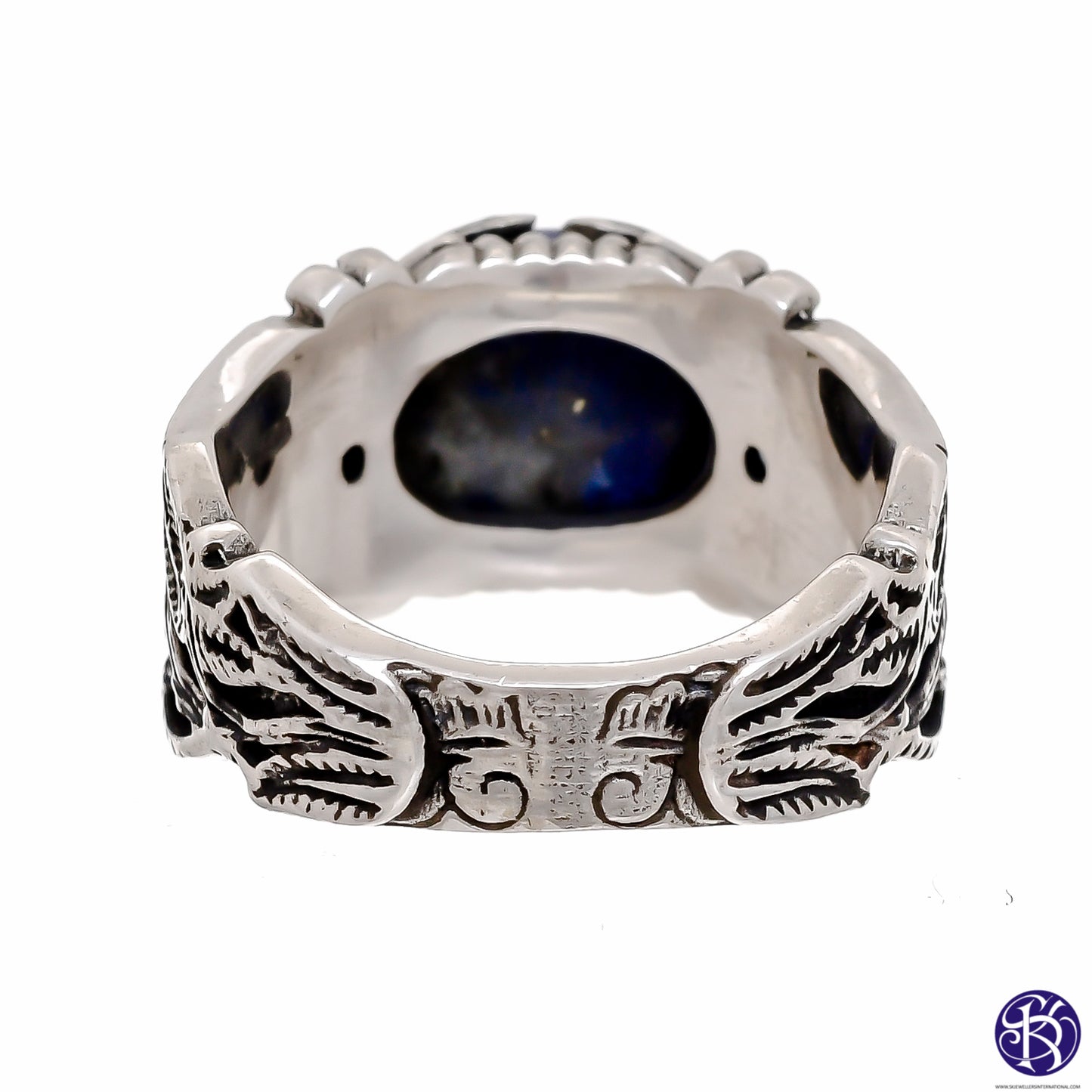 Sterling Silver Hand Carved Gemstone Ring - Available in 9 stones Up to Size 14!