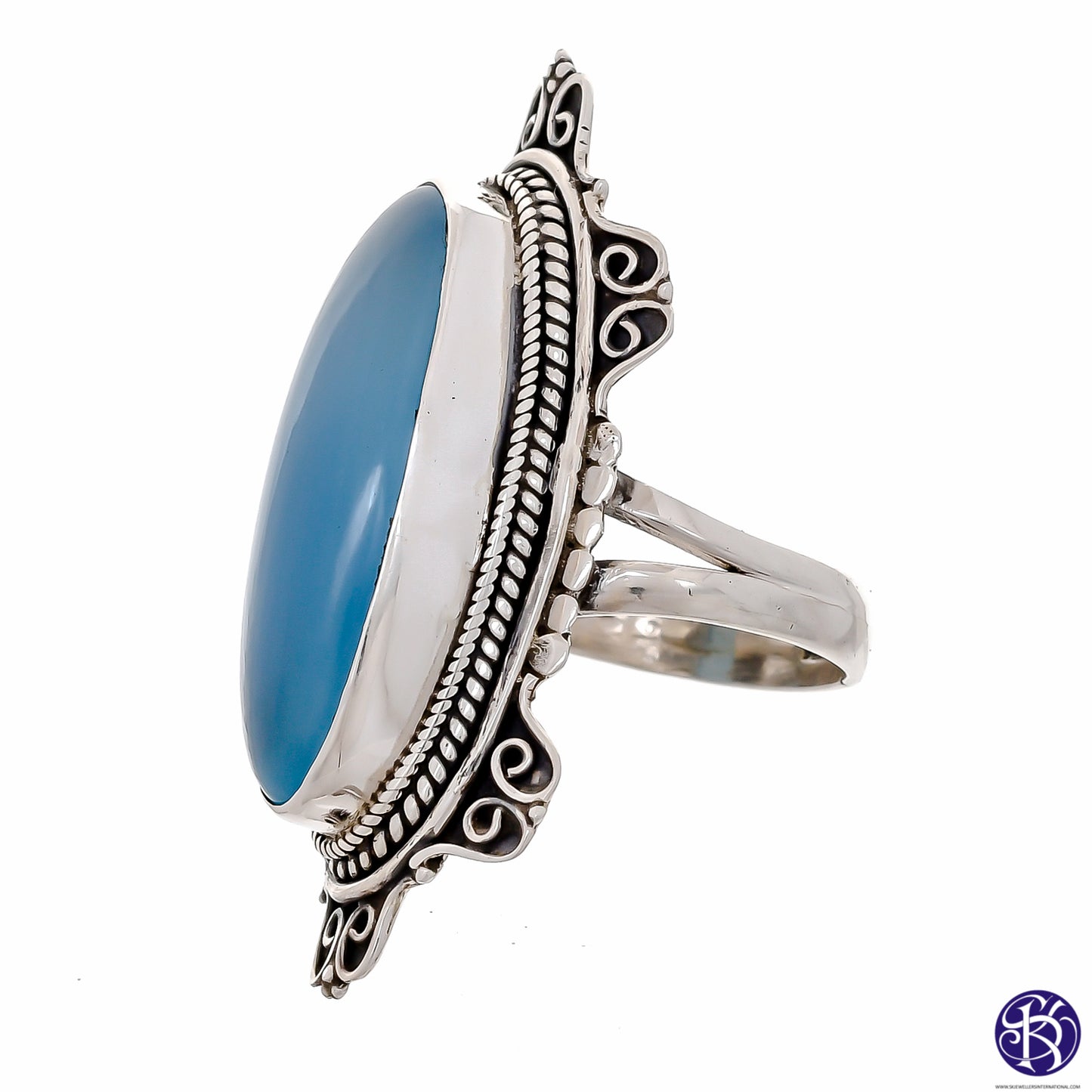 Sterling Silver Large Stone Ring