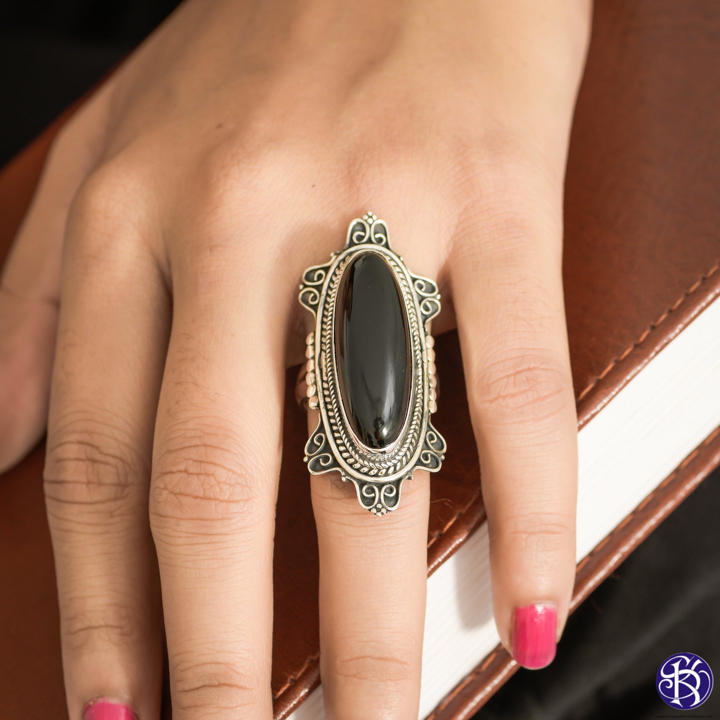 Sterling Silver Large Stone Ring