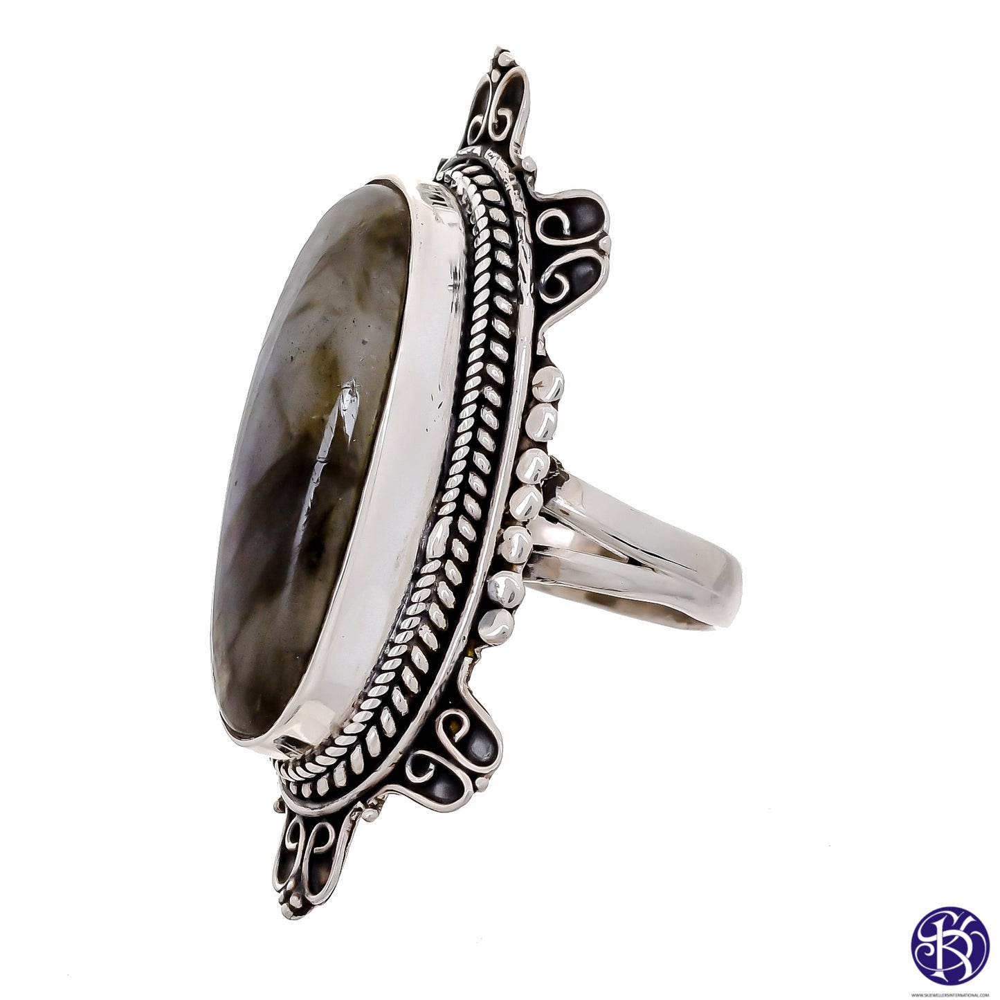 Sterling Silver Large Stone Ring