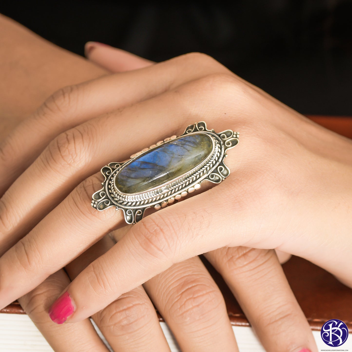 Sterling Silver Large Stone Ring