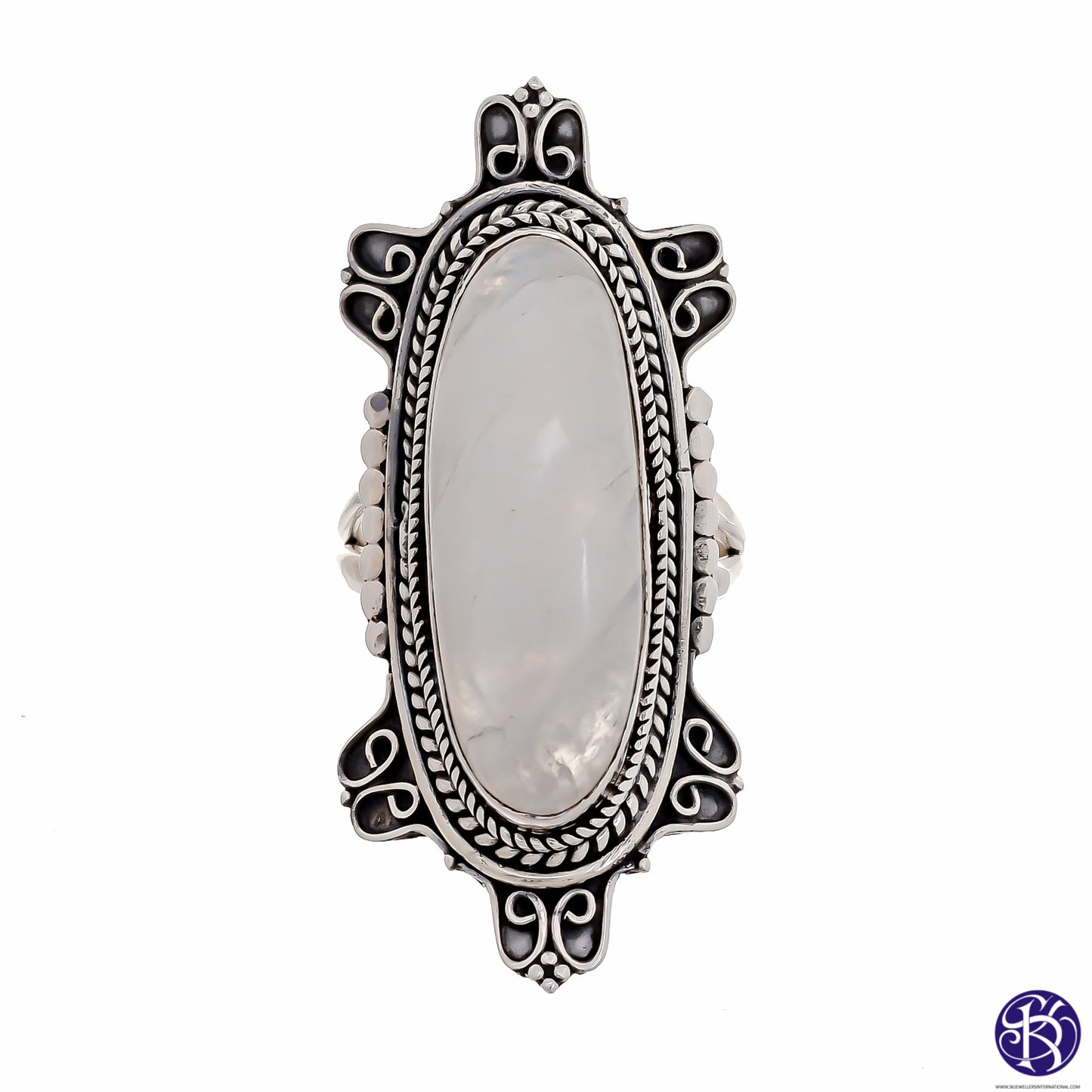 Sterling Silver Large Stone Ring