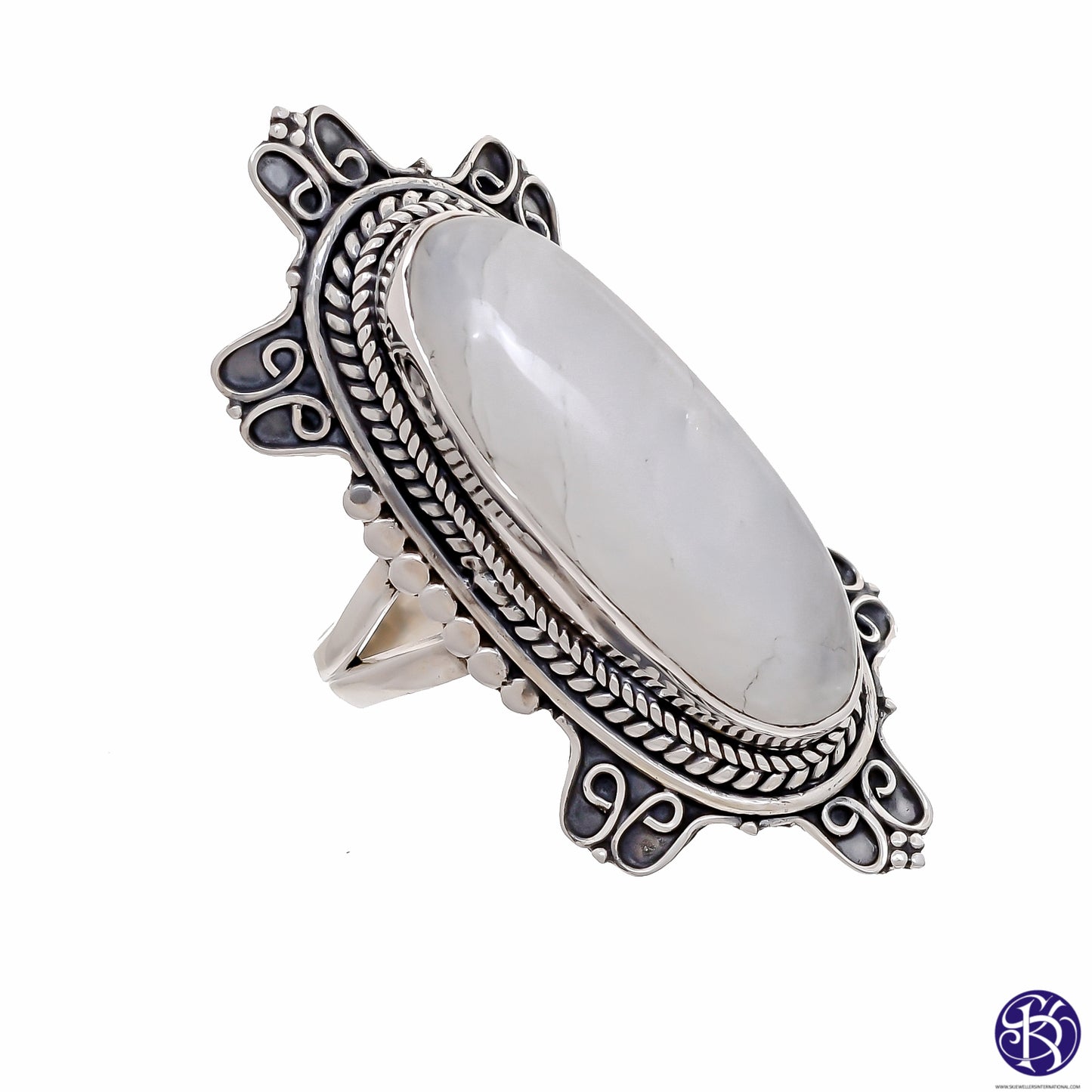 Sterling Silver Large Stone Ring