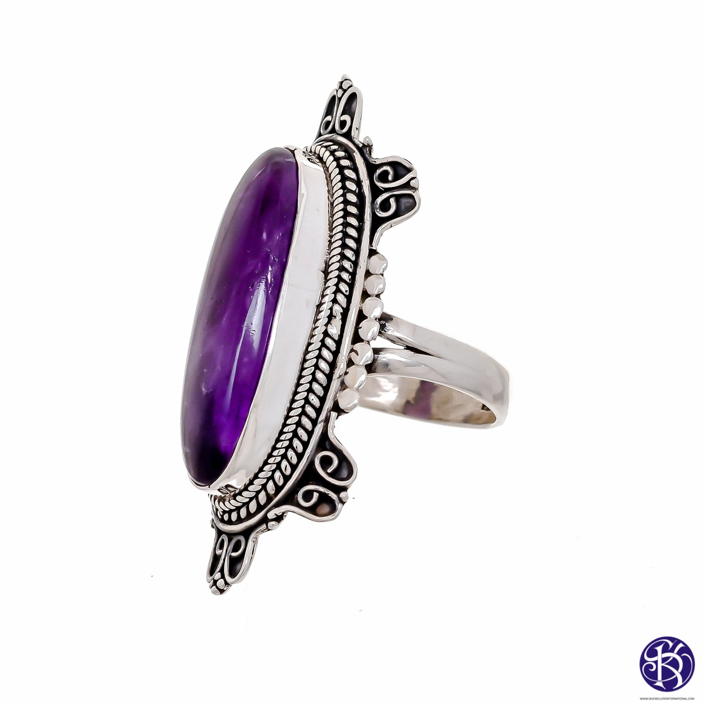 Sterling Silver Large Stone Ring