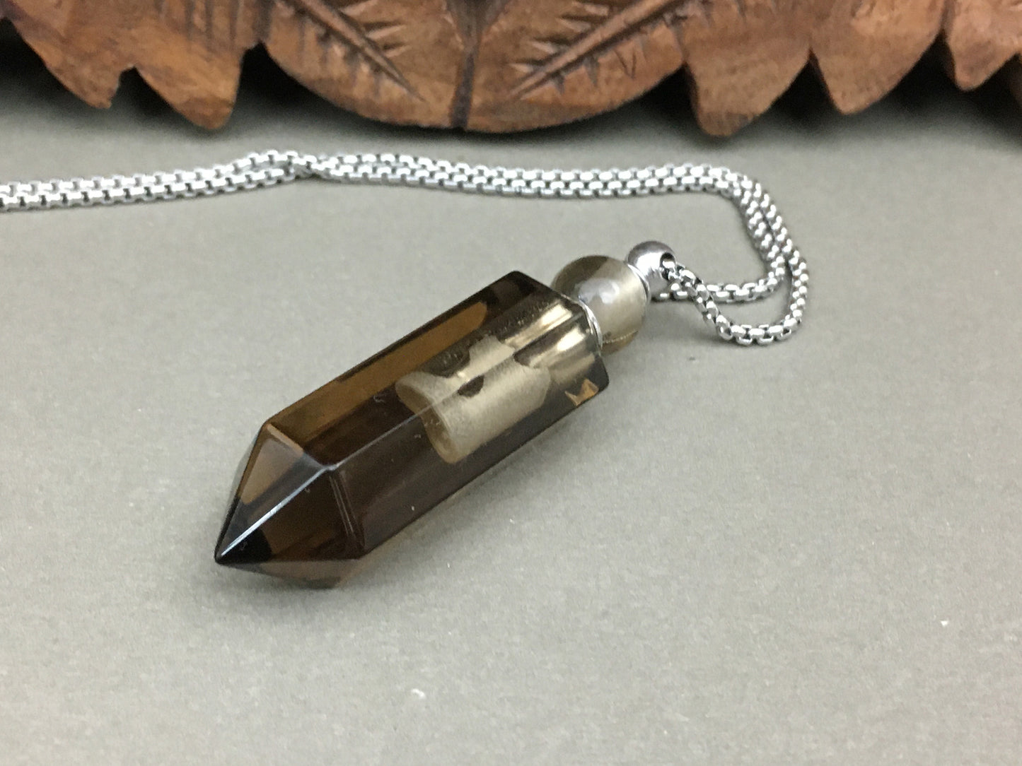 Quartz Crystal Oil Bottle Necklaces