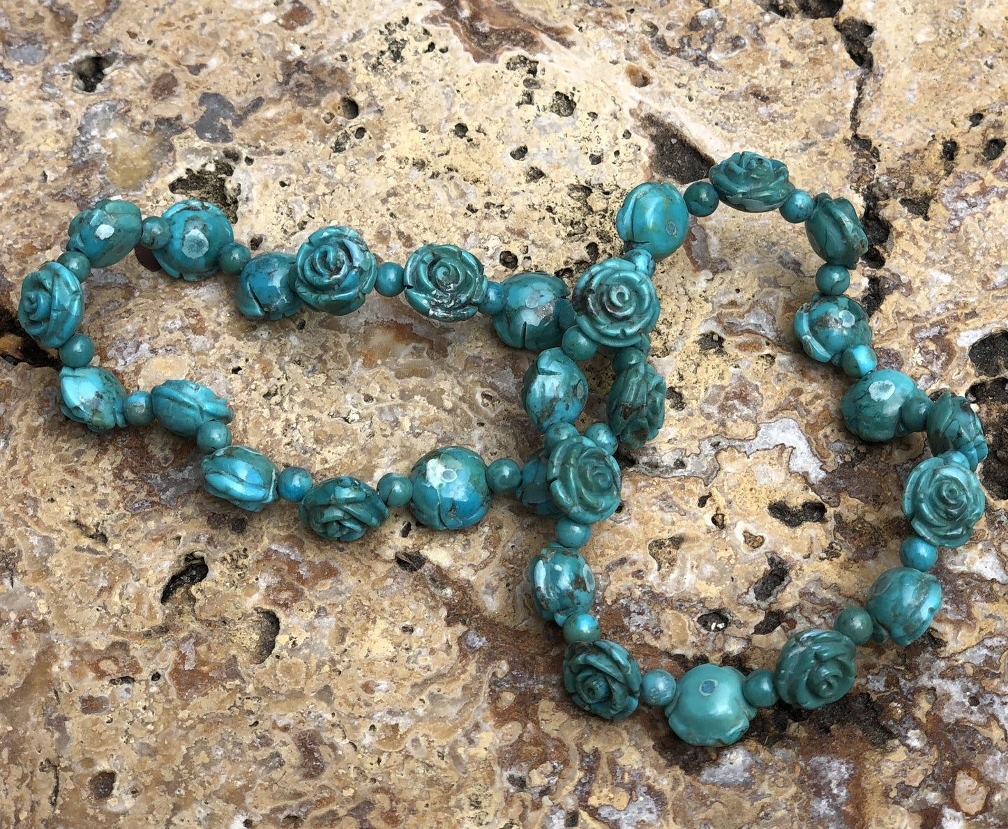 Natural Turquoise Rose Bracelet