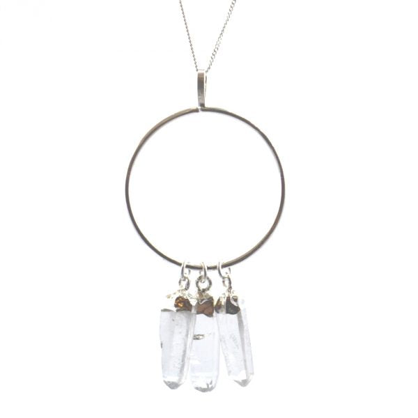 Ring Pendant w/ 3 Quartz Dangles