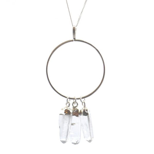 Ring Pendant w/ 3 Quartz Dangles