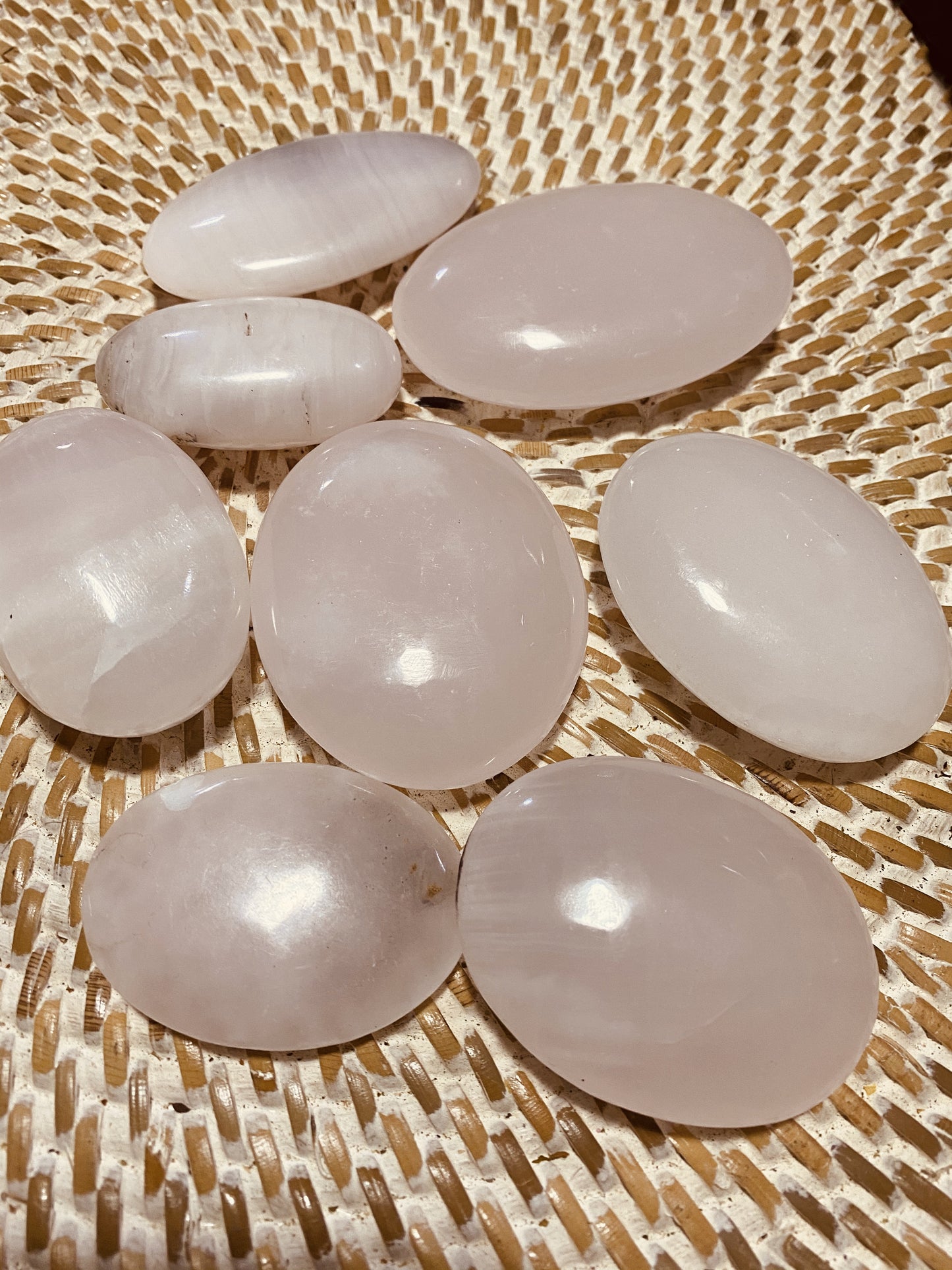 Pink Calcite Palm Stones