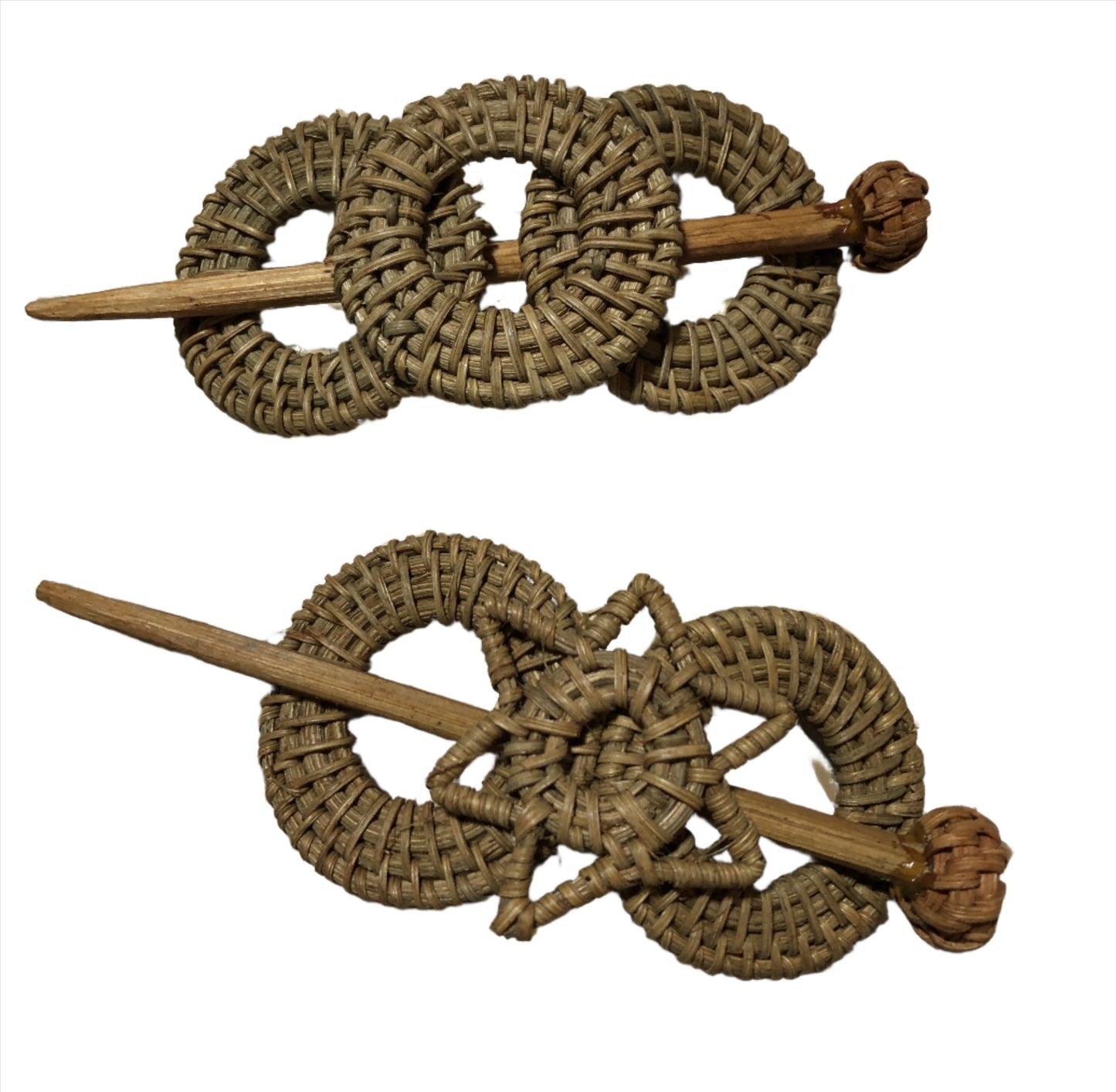 Hand Woven Ada Grass Hair Barrette with Stick