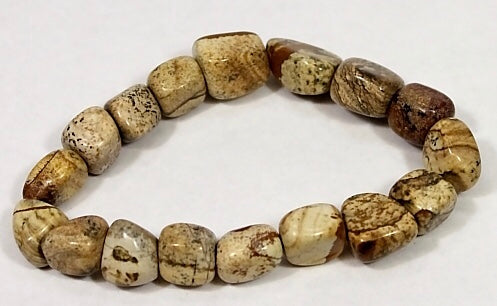 Stretchy Tumbled Chunk Stone Bracelet