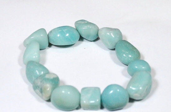 Stretchy Tumbled Chunk Stone Bracelet