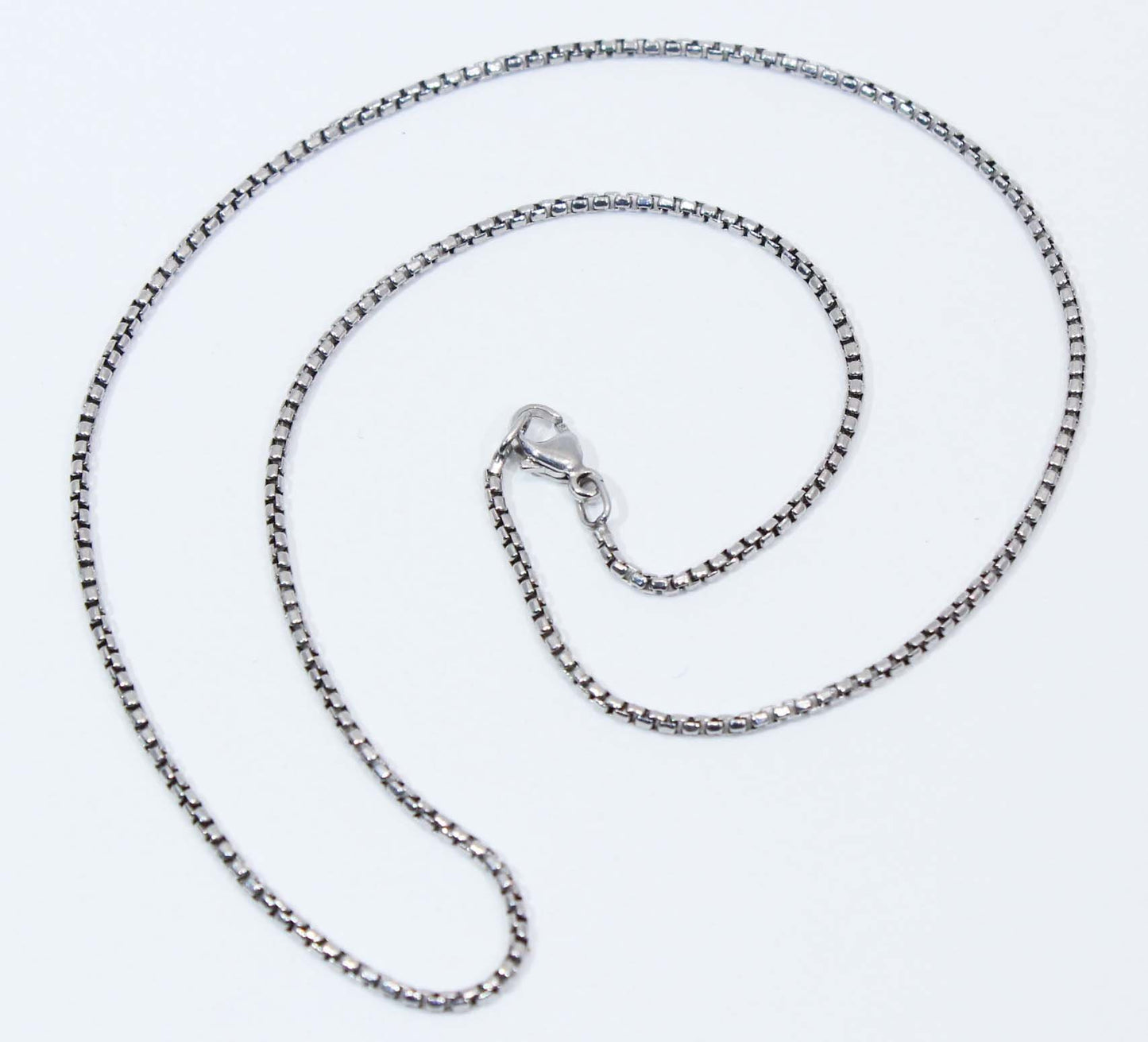 Sterling Silver Oxidized Box Chain