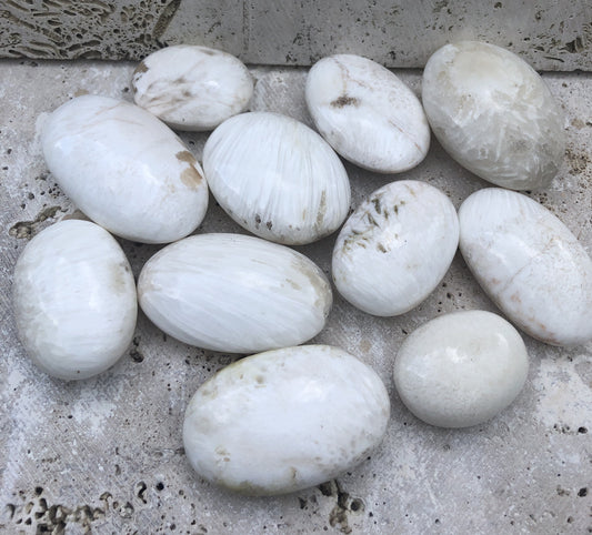 Scolecite Palm Stones