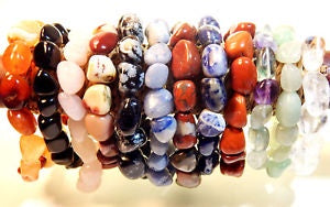 Stretchy Tumbled Chunk Stone Bracelet