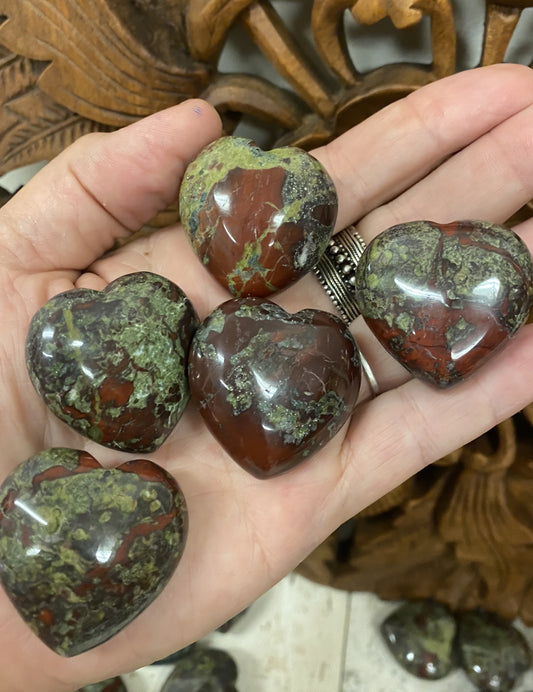 Large size Dragons Blood Jasper Puffy Hearts from Western Australia