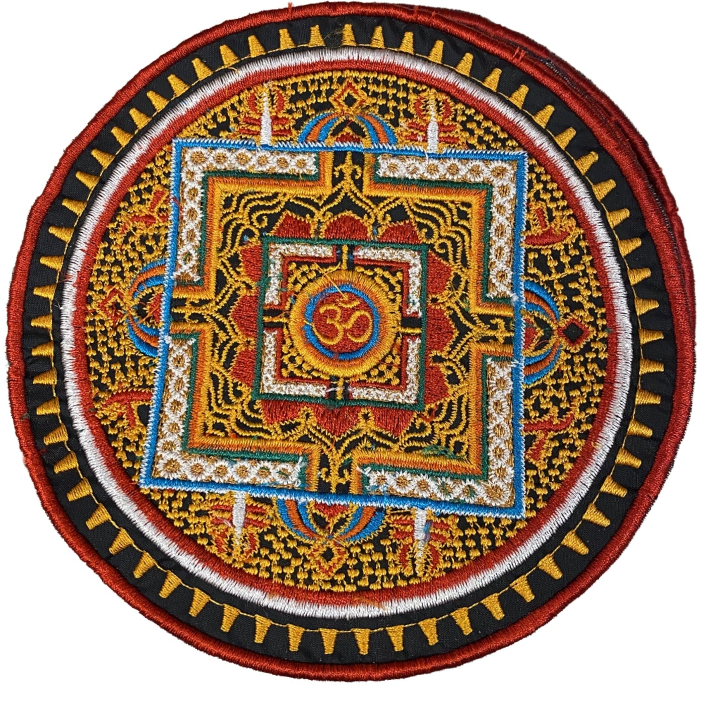 Handmade Embroidered Om Mandala Patches