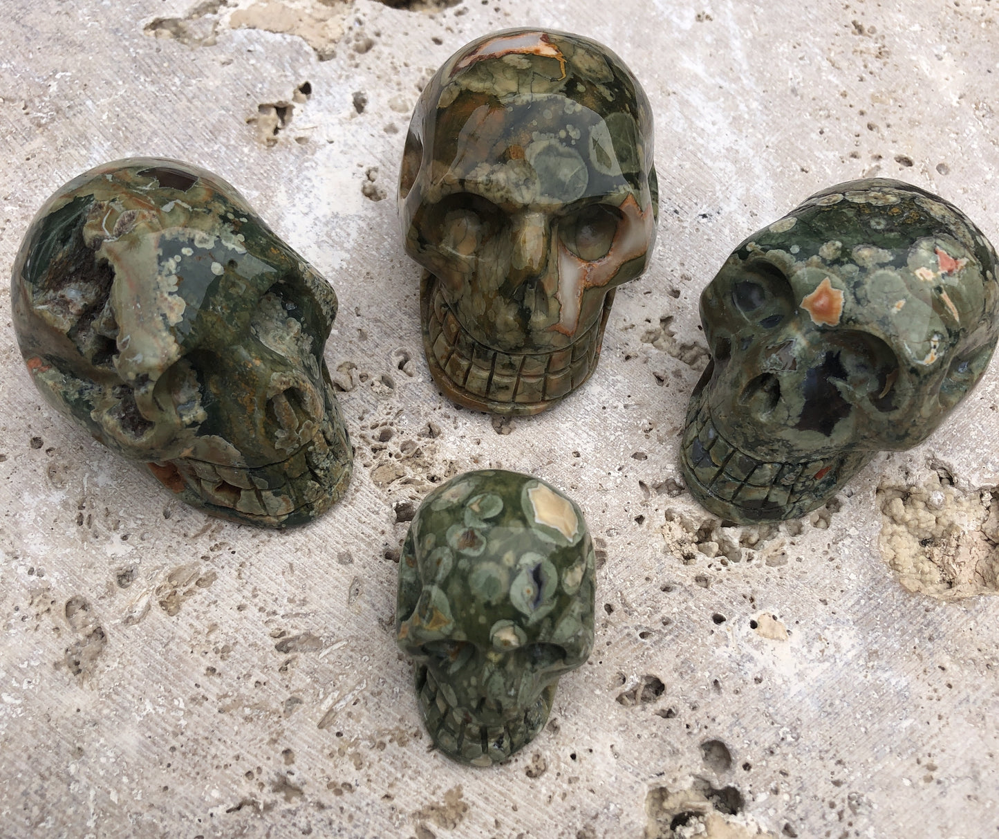 Rhyolite / Rain Forest Jasper Skull