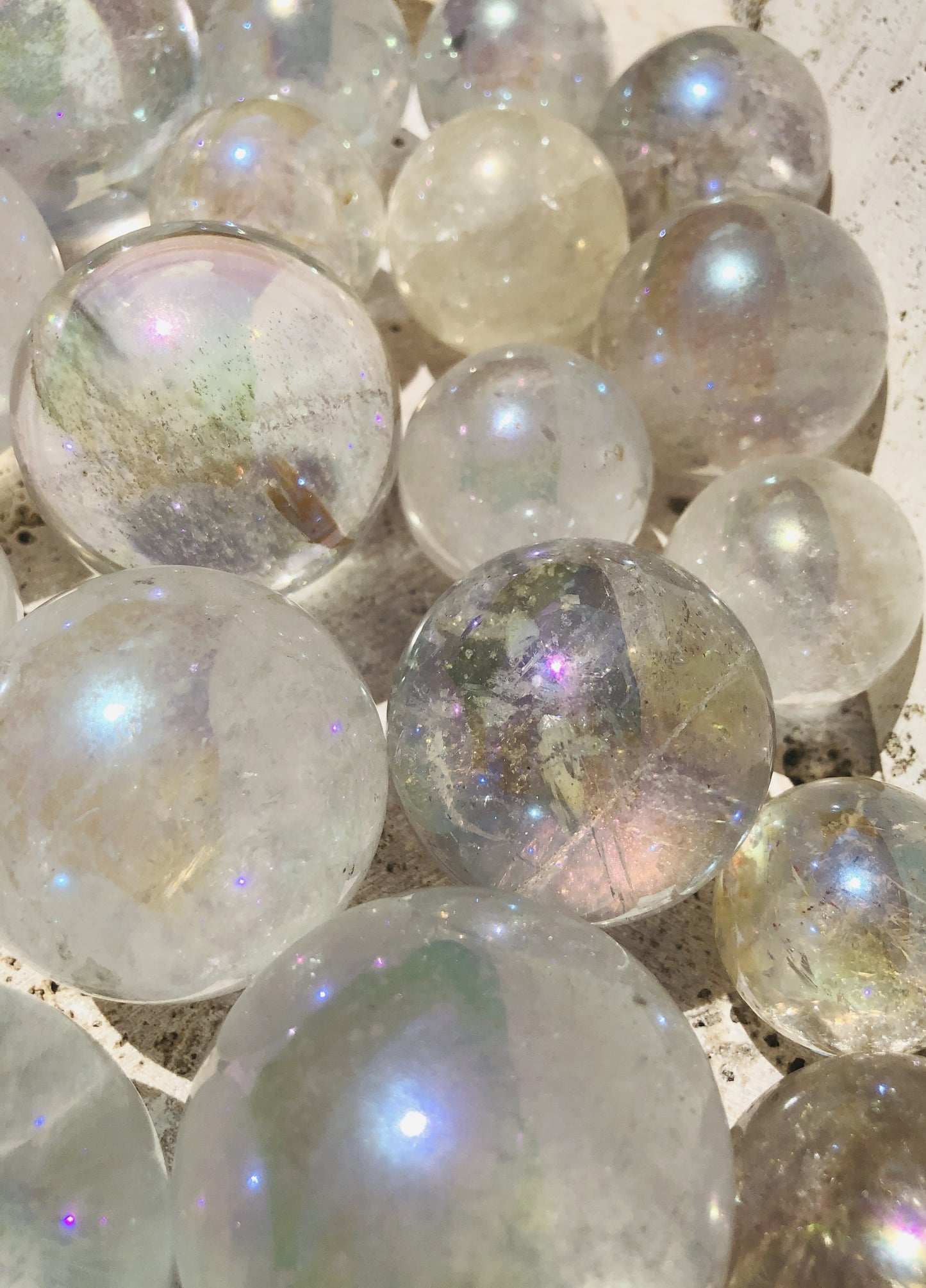 Angel Aura Quartz Crystal Spheres