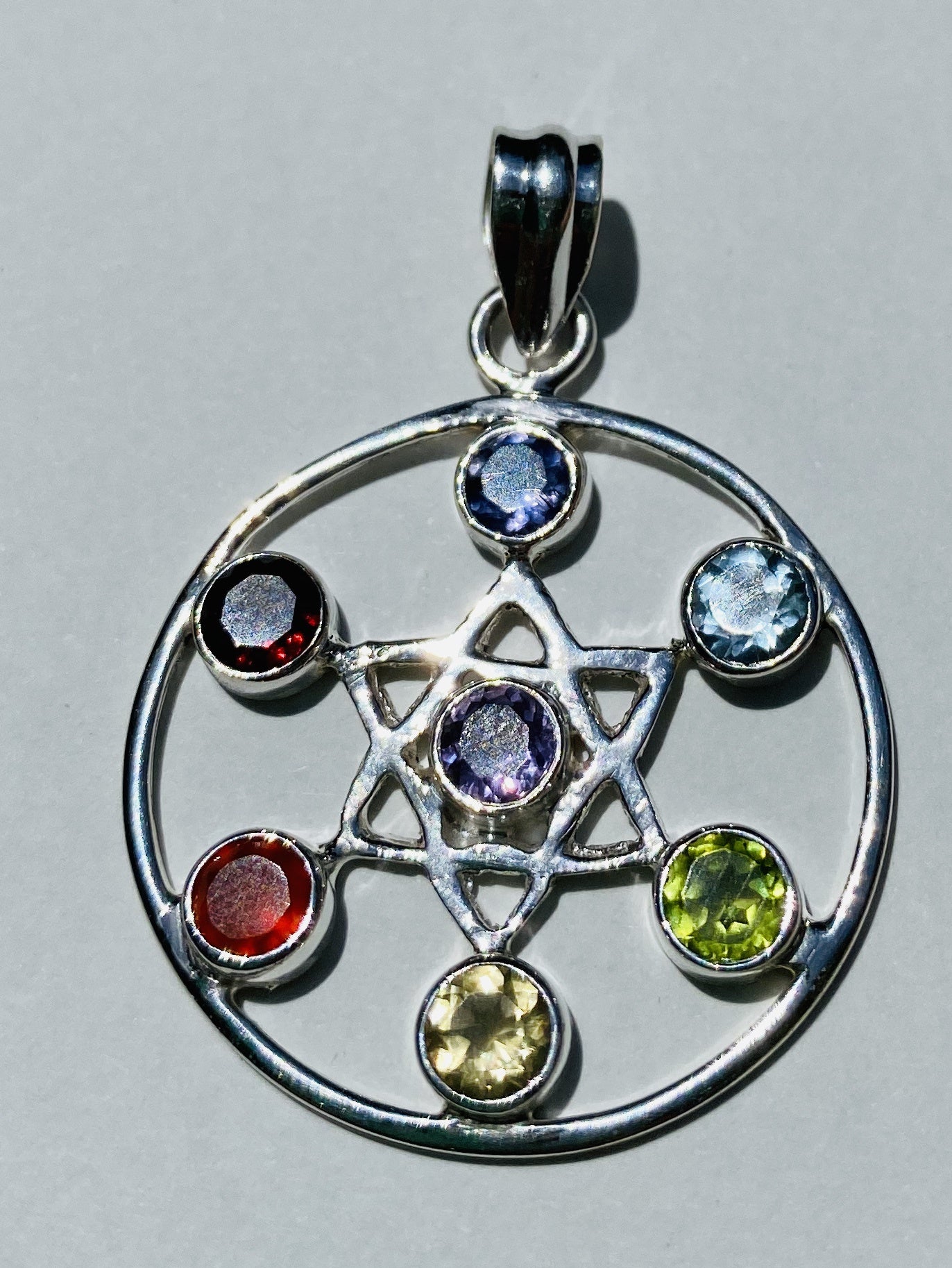 Sterling Silver Chakra Star Pendant