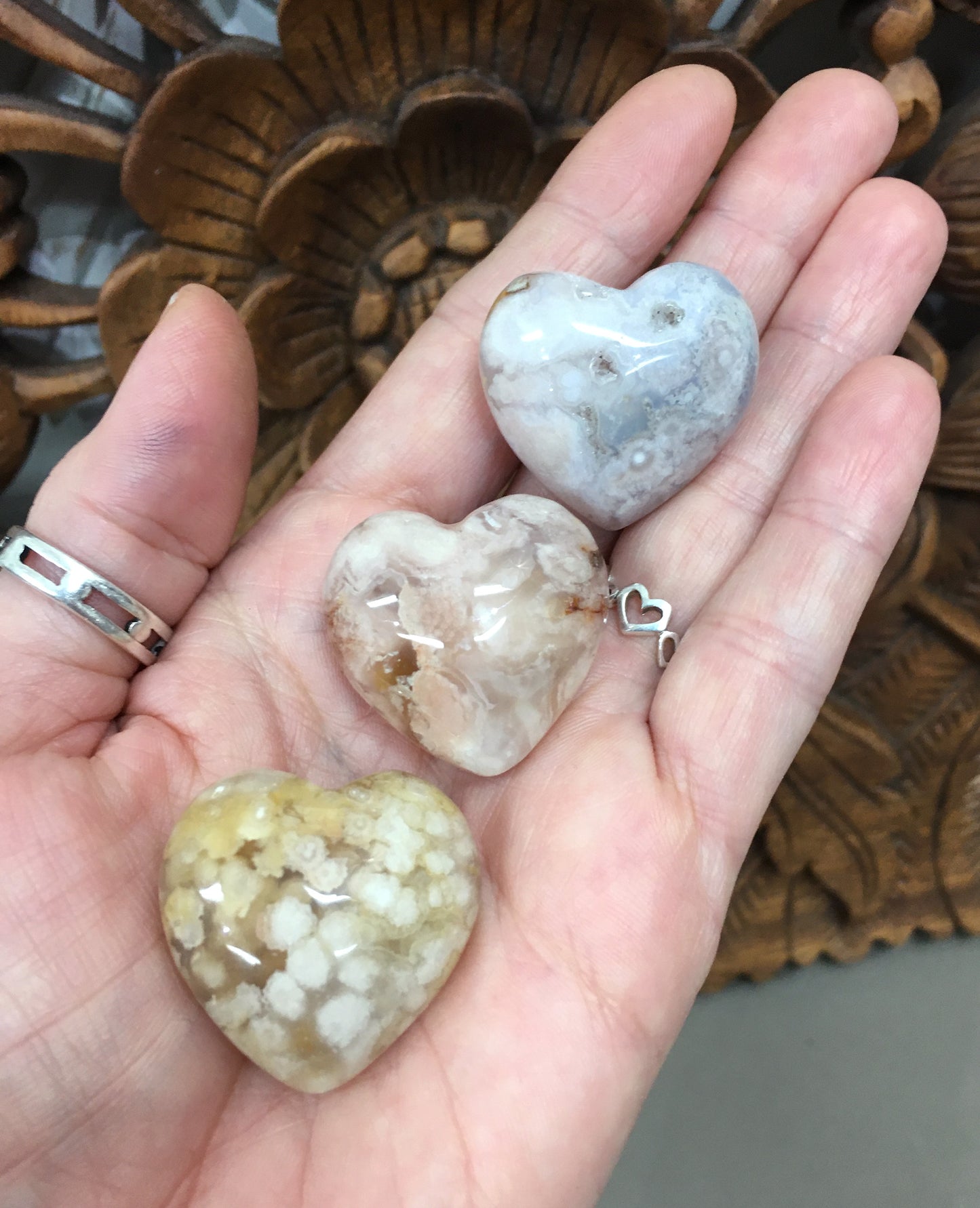 Flower Agate Heart
