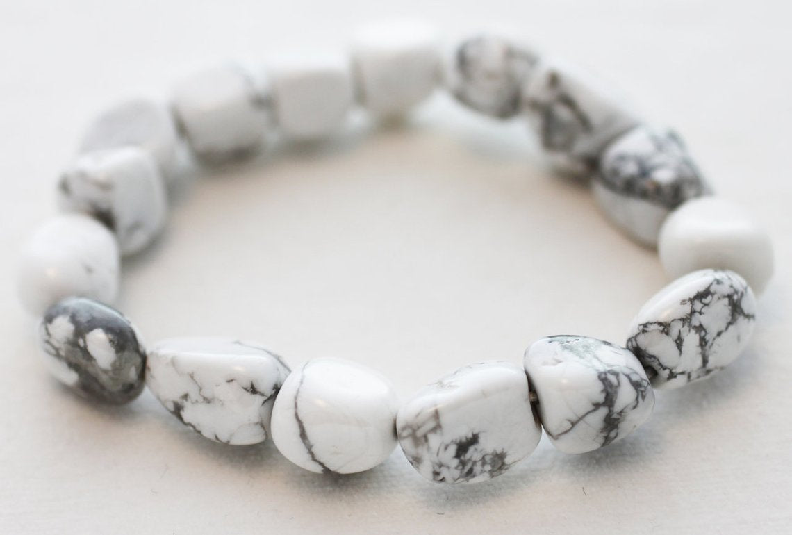 Stretchy Tumbled Chunk Stone Bracelet