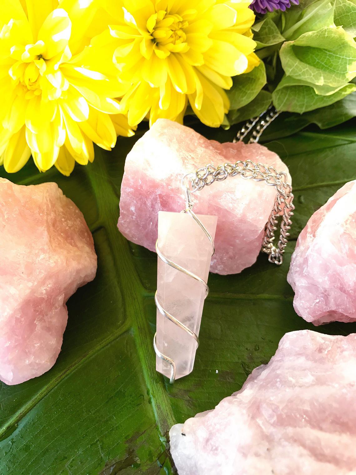 Flat Crystal Wire Wrapped Pendants