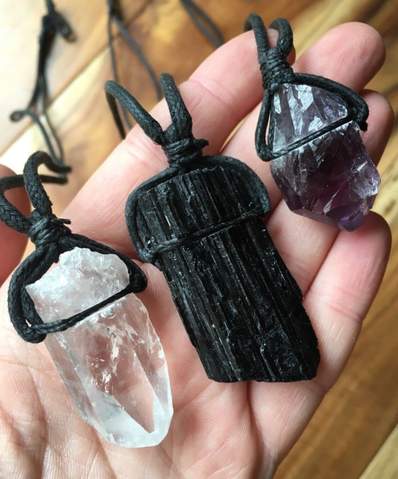 Quartz Crystal Point Raw Stone Necklace