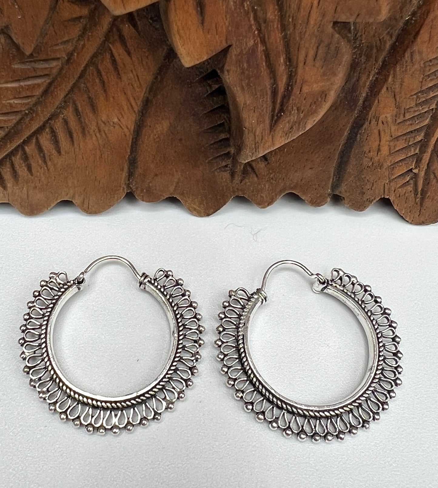 Small Beaded Hoop Earrings