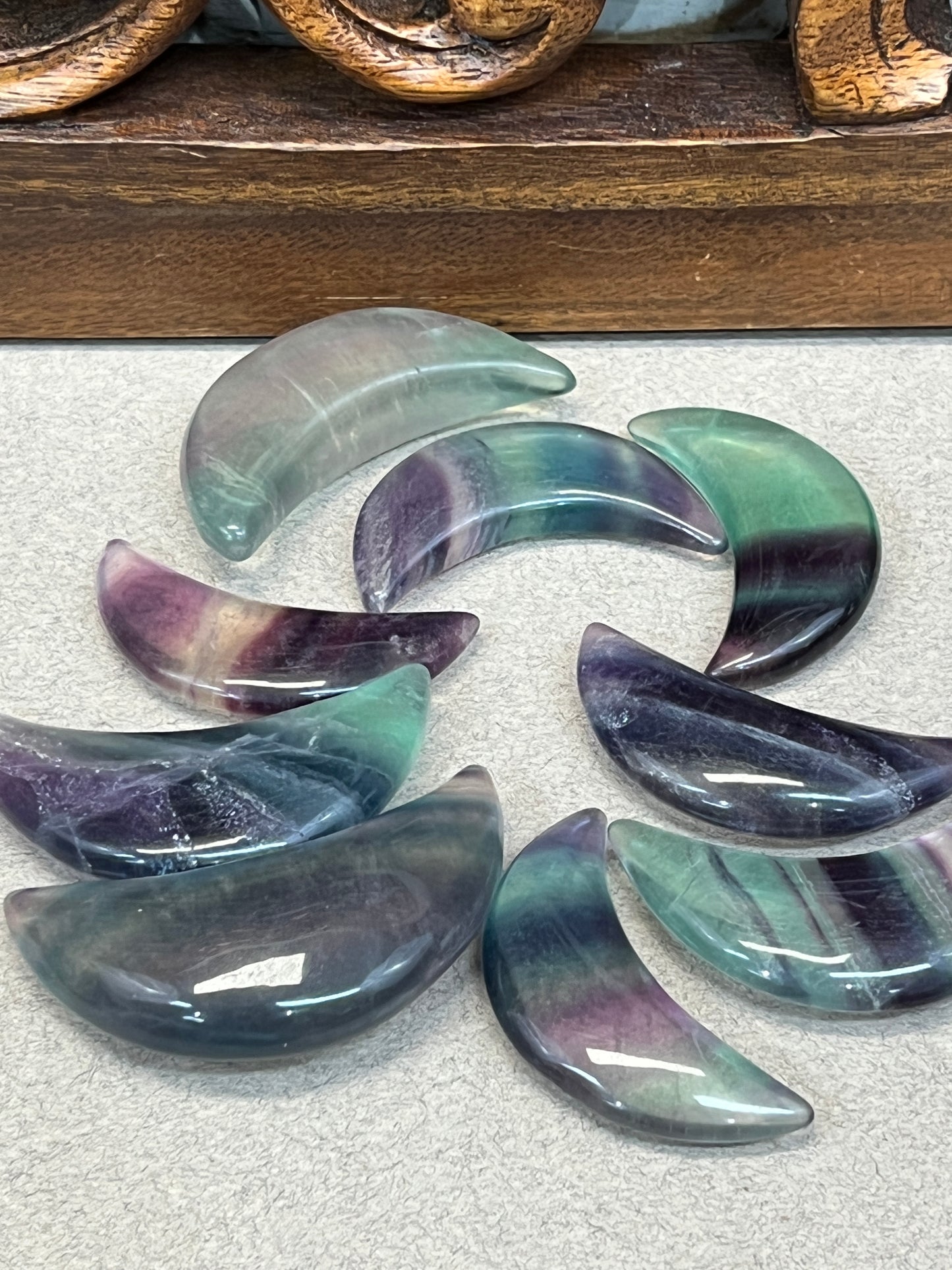 Fluorite Carved Moons