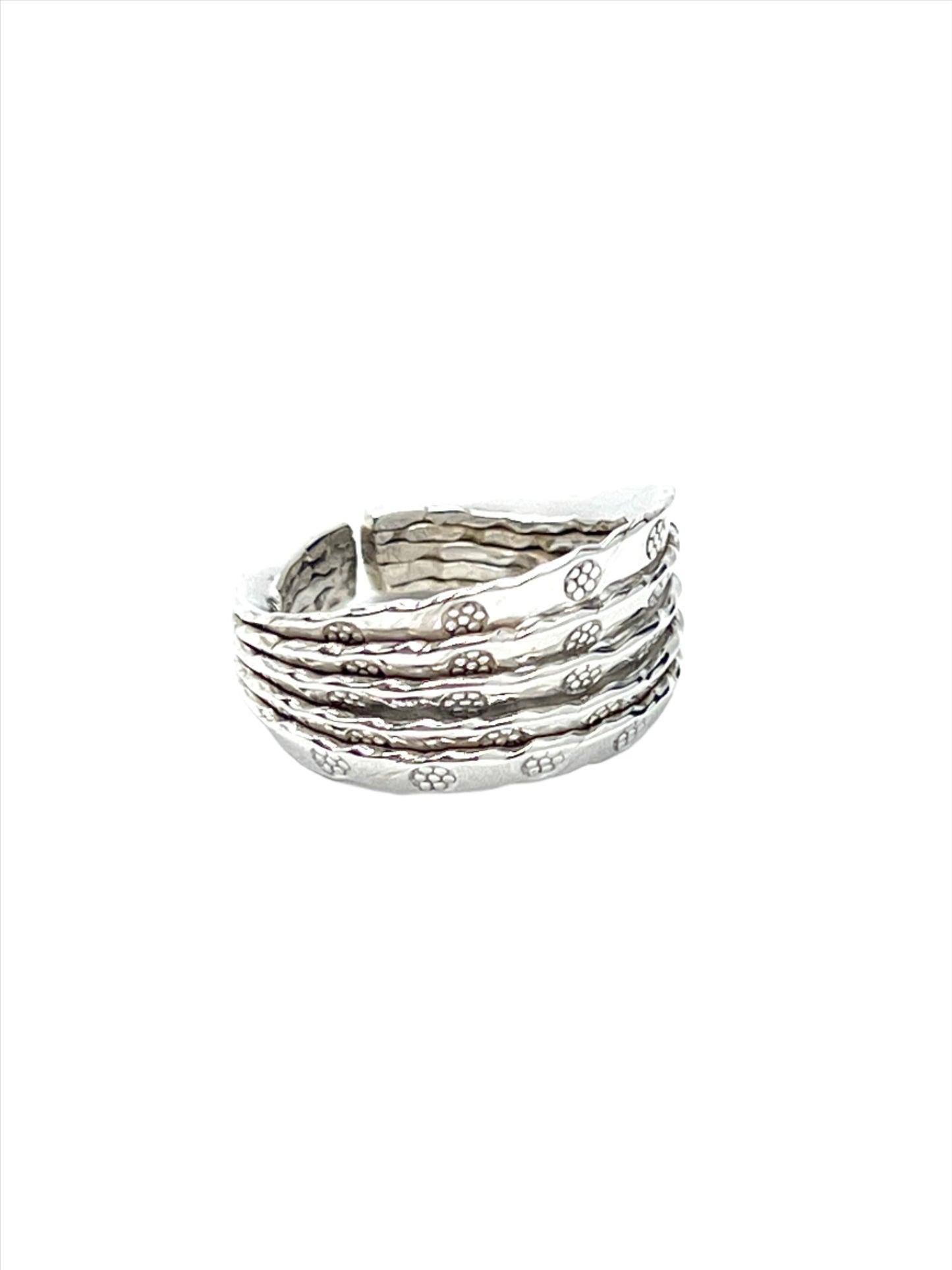 Sterling Silver Flat Flower Ring