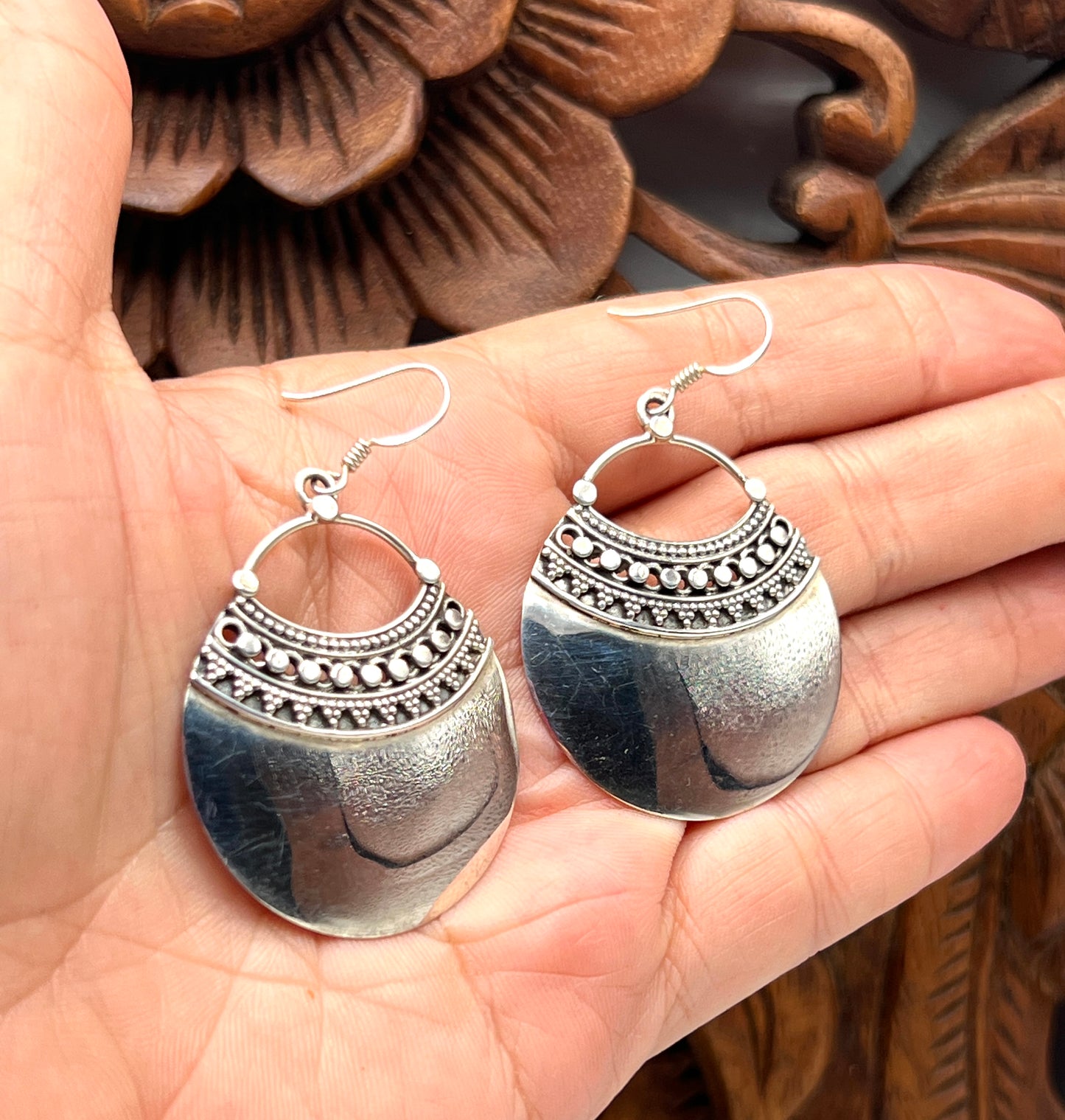 Sterling Silver Shield Earring