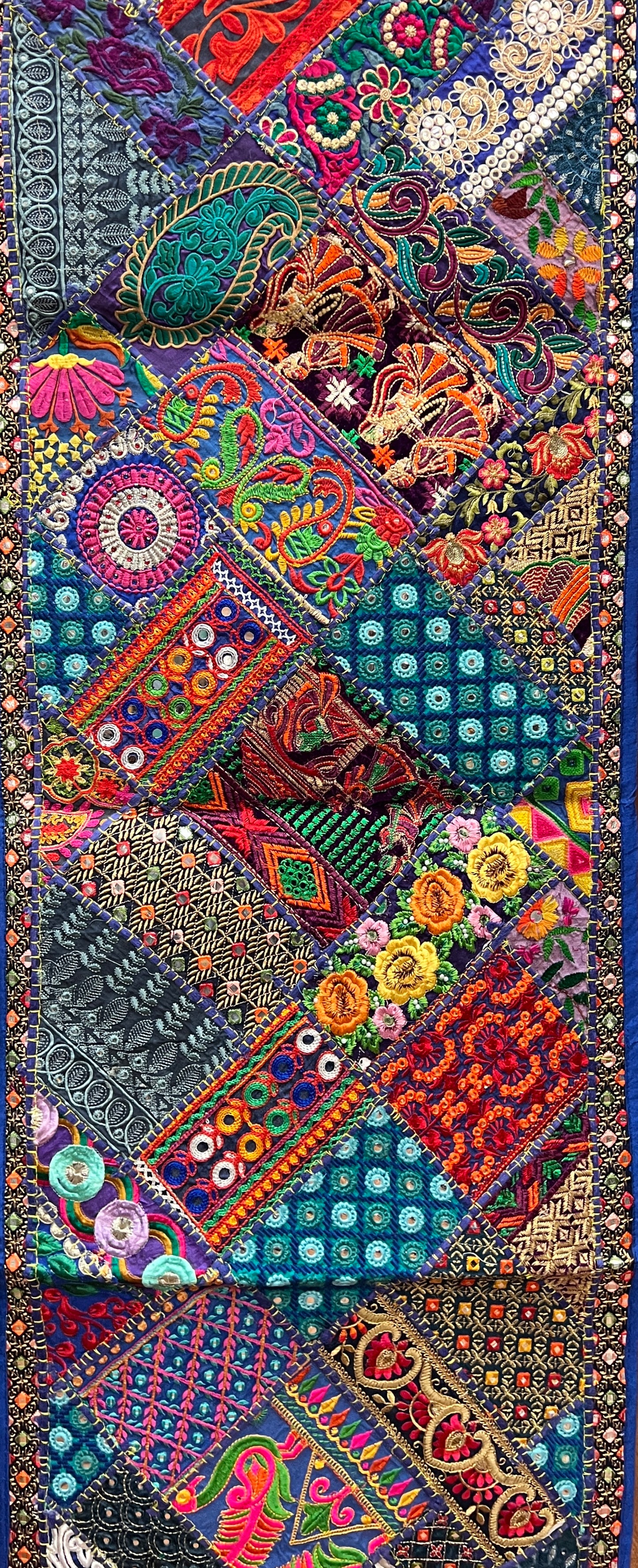 Long Rajasthani Embroidered Wall Hangings 20" x 60"