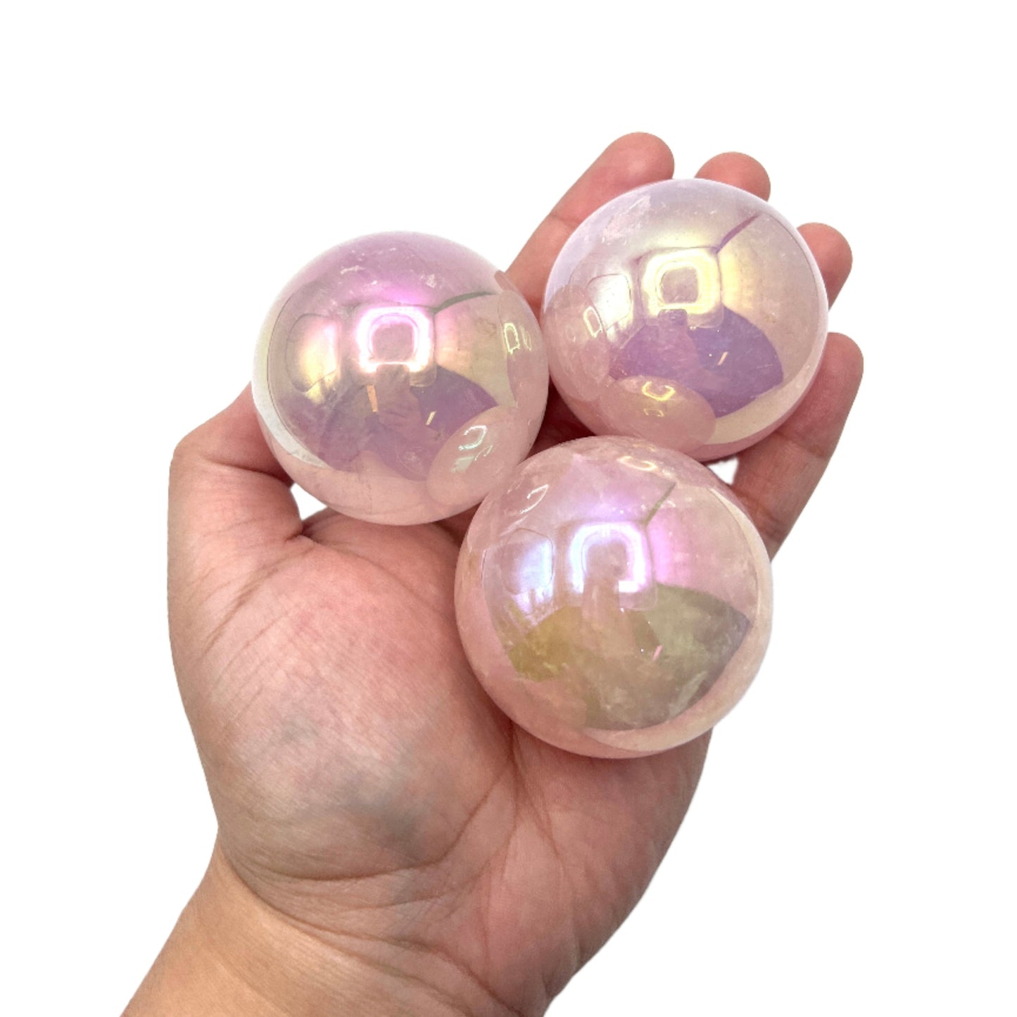 Angel Aura Rose Quartz Spheres