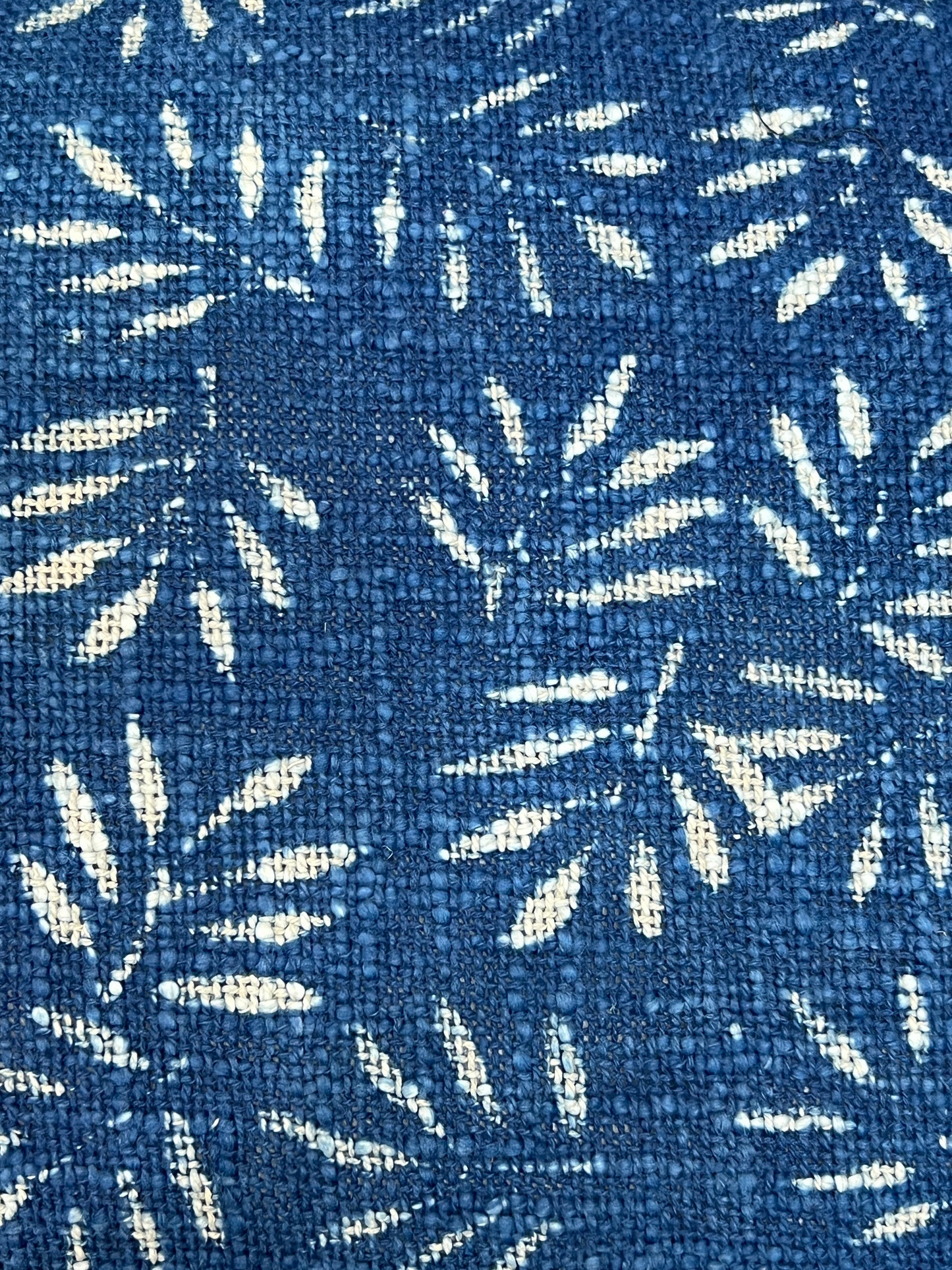 Natural Indigo Block Print Throw Pillows | Rectangle